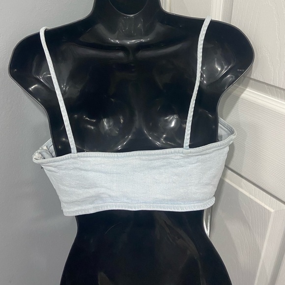 Pale blue denim tank top - Picture 3 of 6